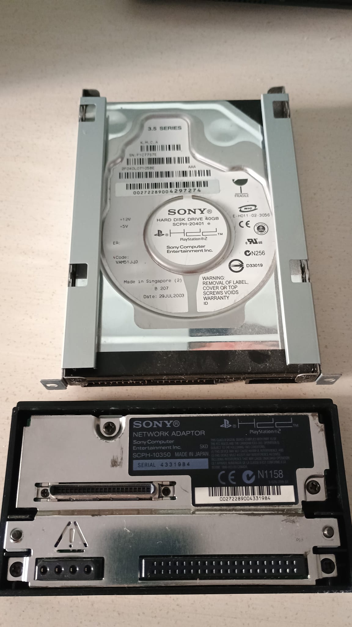 Hdd-Network-Adaptator+Hard Disk 40 Gb-Sony-Ps2-Play Station 2-Fat