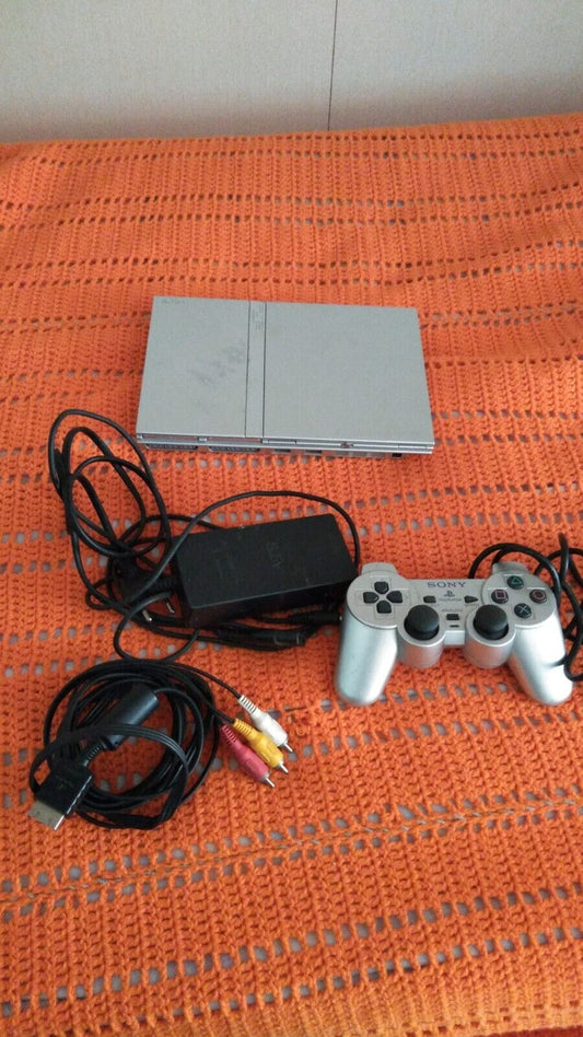 Ps2-Play Station 2-Console-Completa-Silver-Pal