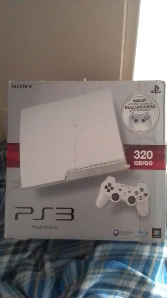 Play Station 3-Ps3-Slim-Boxed-boxata-White-Bianco